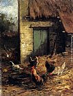 Poultry In A Farmyard by Carl Jutz